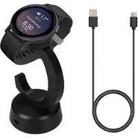 Kwmobile USB Ladegerät kompatibel mit Garmin Vivoactive 6 / Vivoactive 5 / Forerunner 55 255 165 965 - USB Kabel Charger Stand - Smart Watch