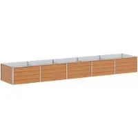 vidaXL Hochbeet Hellbraun 400 x 80 x 45 cm Verzinkter Stahl