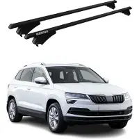 Menabo Grundträger Dachträger für Skoda Karoq 2018-2025 ABE Aluminium Schwarz 2x