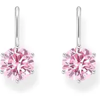 Thomas Sabo Ohrhänger mit grossem, pinkfarbenem Zirkonia Silber