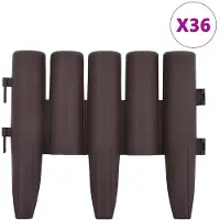 vidaXL Rasenkanten 36 Stk. Braun 10 m PP