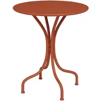 Vente-unique Gartentisch rund - D. 60 cm - Metall - Terracotta - MIRMANDE von MYLIA