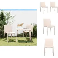 vidaXL Gartenstühle 2 Stk. Creme 50x46x80 cm Polypropylen - Gartenstühle