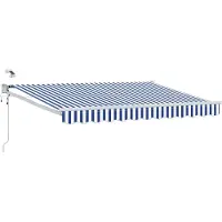 vidaXL Elektrische ausziehbare Markise Blau und Weiß 3,5 x 2,5 m