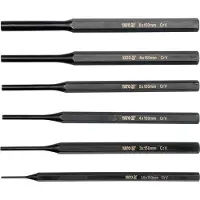 YATO YT-47121, Durchschlag-Set, Chrom-Vanadium-Stahl, Hexagonal, Schwarz, 6 Stück(e)