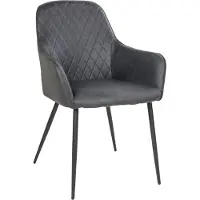 Ebuy24 Hasse Esszimmerstuhl dunkelgrau PolyurethanKunstleder.