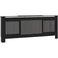 vidaXL Holzwerkstoff Heizkörperverkleidung Schwarz 205 cm