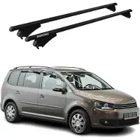 Menabo Grundträger Dachträger für VW Touran 2010-2015 ABE Aluminium Schwarz 2tlg