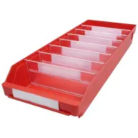 STEMOT Regalkasten, PP, BxTxH 240x600x95 mm, Farbe rot, VE 15 Stück