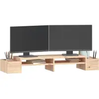 vidaXL Monitorständer 100x27,5x15 cm Massivholz Kiefer