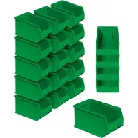 BRB-Lagertechnik 20x Sichtlagerbehälter"CLASSIC“ FB 4, LxBxH 230/200x140x122 mm, 3,7 Liter, grün