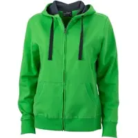 James & nicholson Schwere Damen Kapuzenjacke Sweatjacke JN594 green/carbon M