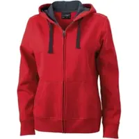 James & nicholson Schwere Damen Kapuzenjacke Sweatjacke JN594 red/carbon XL