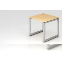 Proregal - Büromöbel mit top Leistungsdaten Schreibtisch Pavo | Ahorn | Silber Gestell | BxT 80x80cm | Arbeitshöhe 65-85cm | höhenjustierbar, 1cm Raster | O-Fuß-Gestell eckig | Rechteckform mit schwebender Tischplatte