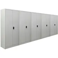 Proregal Mega Deal 5x Flügeltürenschrank ELEPHANT Metall Aktenschrank komplett montiert abschließbar 180x80x40cm Stahl 4 Ebenen Stahlschrank Lichtgrau