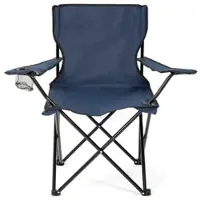 24MOVE Campingstuhl Faltstuhl, blau, mit Getränkehalter und Tragetasche Outdoor, faltbar max. 100kg, Angerstuhl, Klappstuhl