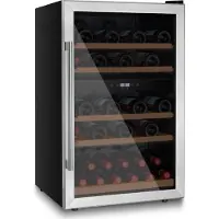 LES PETITS CHAMPS Weinkühlschrank 53 Flaschen CAVCD53, Kapazität 128L, 2 Temperaturzonen, Elegantes Design aus Edelstahl, Anti-UV, LED