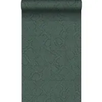 Origin Wallcoverings Tapete Fliesenmuster mit Schlangenhaut-Motiv Petrolblau 53 cm x 10.05 m