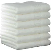 Cawoe Gästetuch, 6er Pack - C Noblesse, Walkfrottier, Baumwolle Weiß / 30x50cm