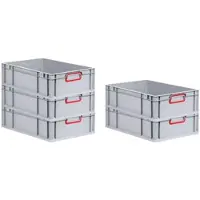 Proregal Spar Set 5x Eurobox Nextgen Color HxBxT 17 x 40 x 60 cm 34 Liter Griffe Rot Geschlossen Glatter Boden Eurobehälter Transportbox