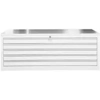 Proregal Flachablagenschrank Chinchilla | 5 Schubladen | Schwanenhalsgriff | HxBxT 53x140x95 cm | Holzabdeckplatte | Grau