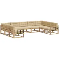 vidaXL Outdoor-Sofagarnitur 9 stk. Weiß und Beige