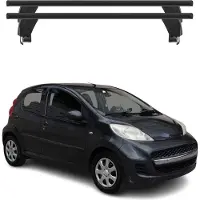 Menabo Dachträger Grundtäger für Peugeot 107 2005-2014 50kg Alu Schwarz 2 tlg