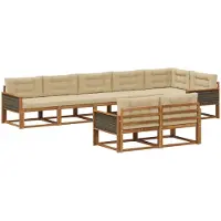 vidaXL Outdoor-Sofagarnitur 8 stk. Natur und Beige