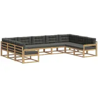 vidaXL Outdoor-Sofagarnitur 9 stk. Weiß und Anthrazit