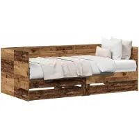 vidaXL Tagesbett mit Schubladen Altholz 100 x 200 cm Holzwerkstoff