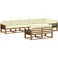 vidaXL Outdoor-Sofagarnitur 8 stk. Natur und Creme