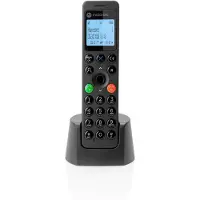 Motorola DOT201, DECT-Telefon, Kabelloses Mobilteil, Freisprecheinrichtung, 100 Eintragungen, Anrufer-Identifikation, Schwarz