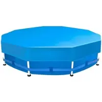 Sekey Poolabdeckung Rund Blau 457cm Pool Abdeckplane Blau