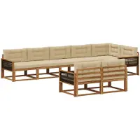 vidaXL Outdoor-Sofagarnitur 8 stk. Natur und Beige