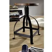 MASSIVMOEBEL24.DE Hocker Altholz 30x30x47 mehrfarbig lackiert INDUSTRIAL #03