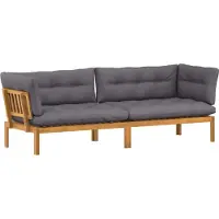 vidaXL Garten Pallet Sofa Einheiten 2 Stück Natürlich und Dunkelgrau
