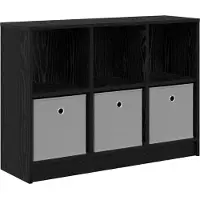 vidaXL Sideboard Schwarz Eichen-Optik 88,5 x 27,5 x 63,5 cm