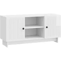 vidaXL TV-Schränk 102 x 34,5 x 50 cm Hochglanz Weiß Holzwerkstoff