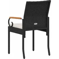 vidaXL Gartenstühle 4 Stk. Schwarz und Cremeweiß