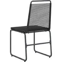 vidaXL Gartenstühle 2 Stk. Schwarz Rattan