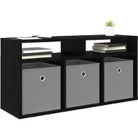 vidaXL Lowboard mit Schubladen Schwarz Eichen-Optik 87 x 27,5 x 43 cm