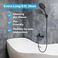 Famanu Handbrause Hochdruck - 6 Zoll mit flexibler Schlauchlänge