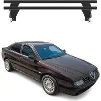 Omac Menabo Dachträger Grundtäger für Alfa Romeo 166 1998-2007 50kg Alu Schwarz 2 tlg