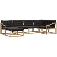 vidaXL Outdoor-Sofagarnitur 6 stk. Weiß und Schwarz Massivholz Akazie