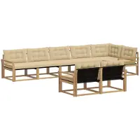 vidaXL Outdoor-Sofagarnitur 8 stk. Weiß und Beige