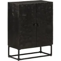 vidaXL Sideboard Schwarz 55x30x76 cm Massivholz Mango und Eisen