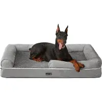 OEM Hundebett - Hundebett mit weicher Füllung und erhöhten Rändern - 120 x 85 x 25 cm - hellgrau anti-slip PGW078G02