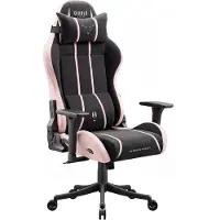 Diablo Chairs X-One 2.0 Gaming Stuhl aus Stoff, ergonomischer Bürostuhl, Drehstuhl Schwarz und Rosa Small