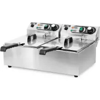 HCB Doppel-Fritteuse - 2 x 6 Liter - 2 x 230V - Edelstahl