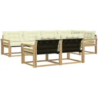 vidaXL Outdoor-Sofagarnitur 7 stk. Weiß und Creme